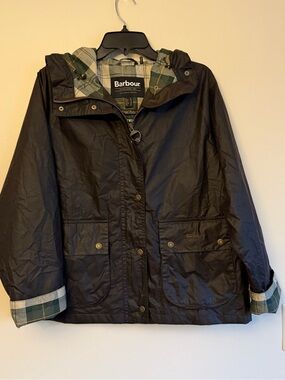 Barbour Hollies Waxed Water Repellent Jacket.